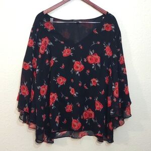 USED WITH SNAG LANE BRYANT PULL OVER ROSE PRINT BLOUSE SIZE 18/20